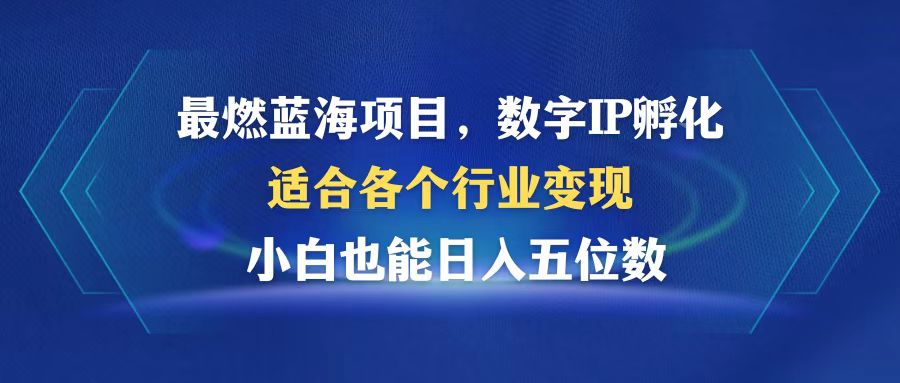 最燃蓝海项目  数字IP孵化  适合各个行业变现  小白也能日入5位数