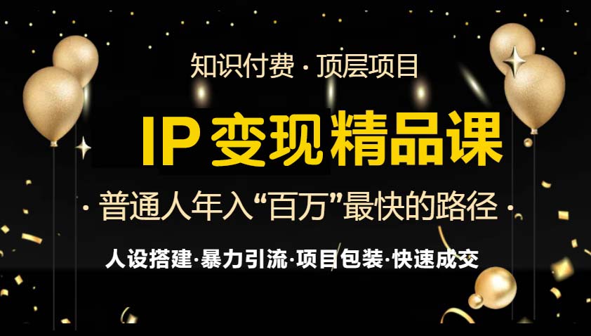 IP变现最新精品课程，知识付费全流程+最强引流术+小白避坑指南